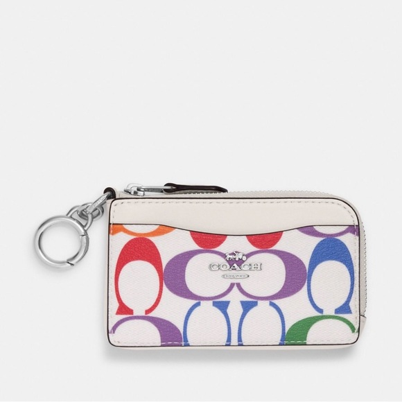 New COACH PRIDE Rainbow Signature Canvas Multifunction Card Case CJ658 - Picture 1 of 4